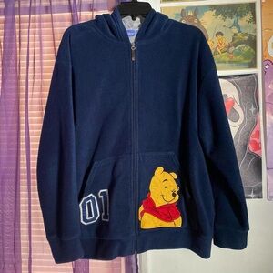 vintage Disney Winnie the Pooh zip up fleece hoodie <3